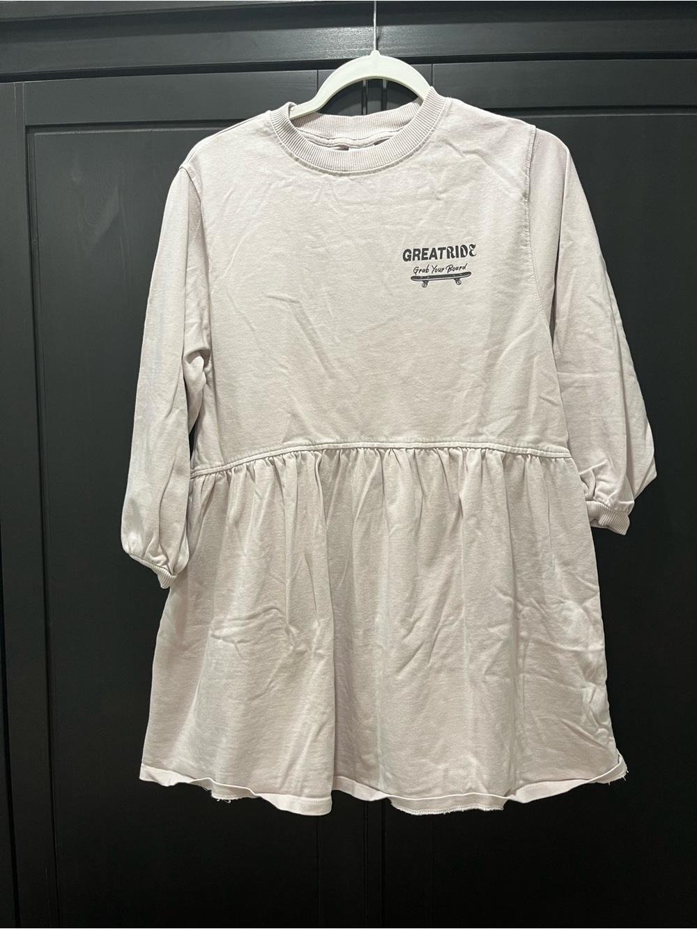 Zara light mauve babydoll sweatshirt dress